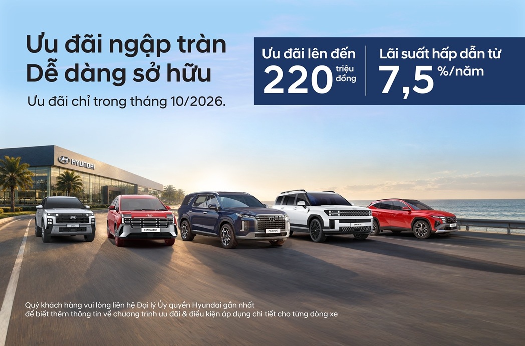 Khuyến mãi xe Hyundai tháng 10/2026